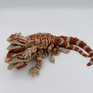 Dragon barbu - Jouet lézard articulé imprimé en 3D | Figurine articulée de reptile | Présentoir de bureau à collectionner