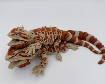 Drago barbuto – Giocattolo lucertola articolato stampato in 3D / Figura rettile snodabile / Espositore da scrivania da collezione
