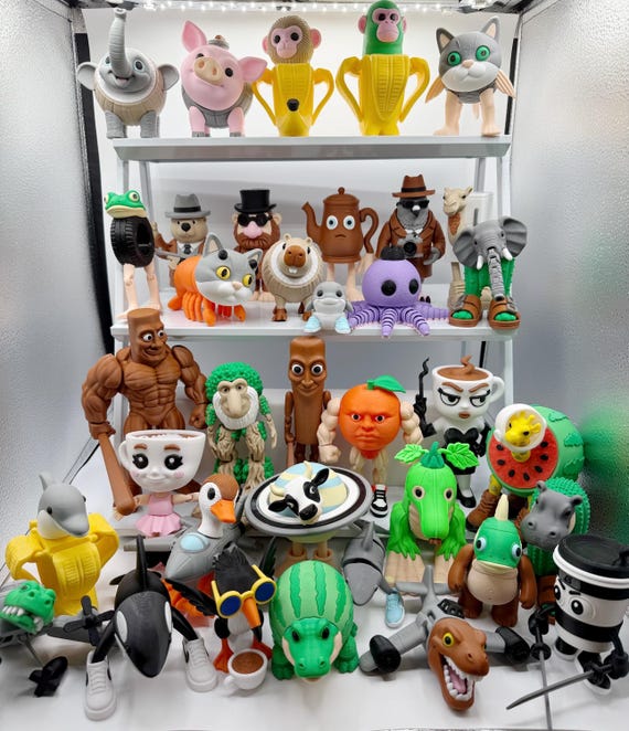 3D Printed Italian Brainrot Figurine: Tralalero, Tung, Capuchina