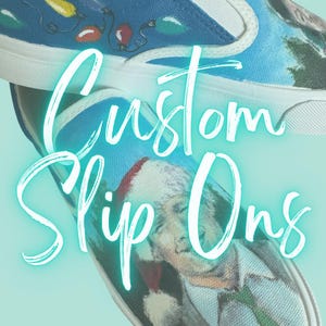 Benutzerdefinierte handbemalte Slip-on-Turnschuhe Original-Weihnachtsgeburtstagsgeschenk für ihn ihre einzigartige tragbare Kunst