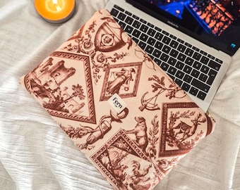 Toile de Jouy Padded Laptop Sleeve | French Country MacBook Case