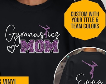 Custom Glitter Gymnastics Mom Shirt, Gymnastics Mom Hoodie, Proud Gymnastics Mom Shirt, Proud Gymnastics Parent, Gymnastics Mom Sweatshirt,