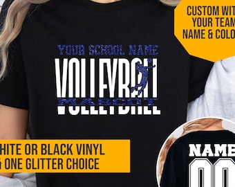 Custom Glitter Volleyball Mom Shirt, Glitter Volleyball Sweatshirt, Glitter Team Shirts, Volleyball T-Shirt, Volleyball Team Glitter Shirts