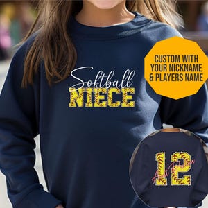 Custom Softball Sweatshirt, softball Niece Sweatshirt