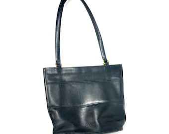 Vintage Coach Leather Tribeca Shopper Tote Shoulder Bag Black 9098