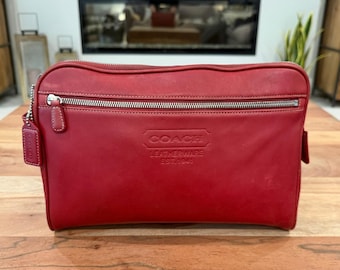 Vintage Coach Red Demi Hampton Shoulder Bag With Original Hangtag