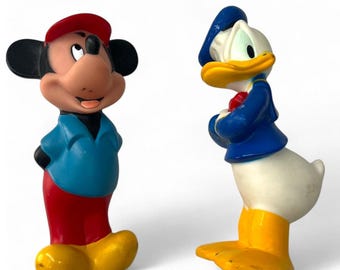 Set di giocattoli vintage Disney Topolino e Paperino, personaggi degli anni '70