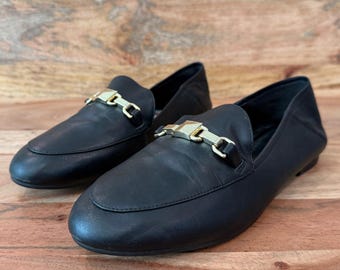90s Gucci by Tom Ford Black Leather Square Toe Horsebit Loafers