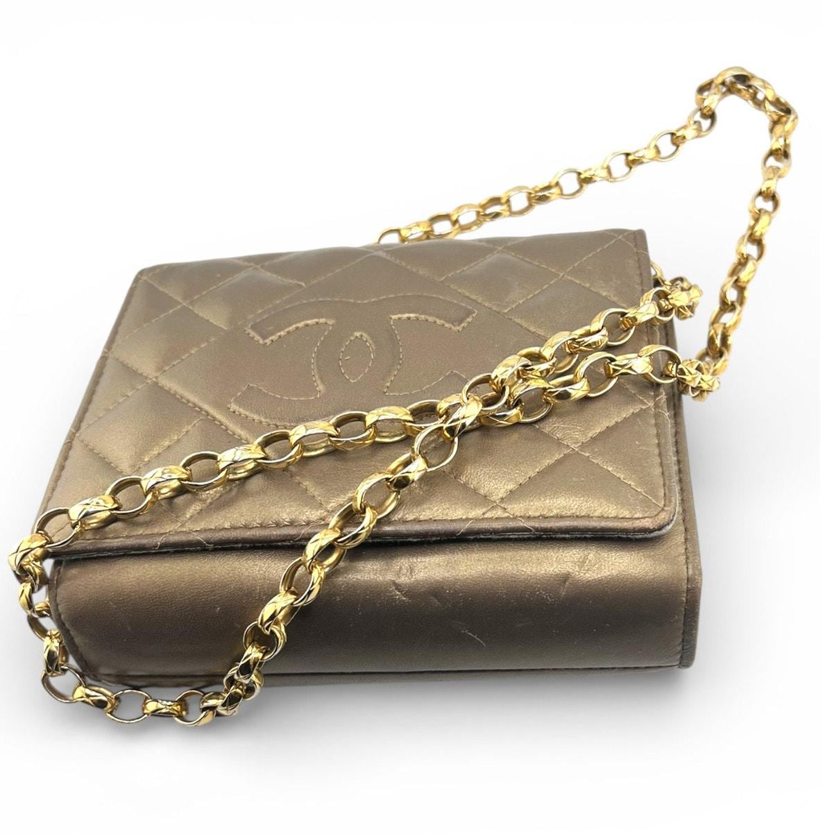 Gold Chanel Flap Bag - Etsy