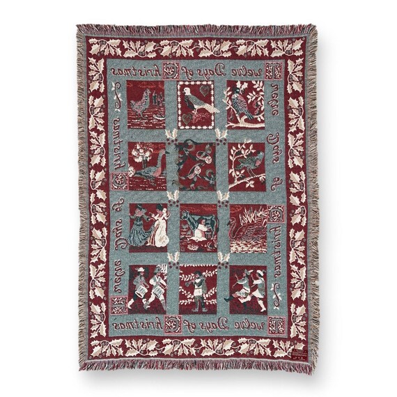 VINTAGE Goodwin Weavers '12 Days of Christmas' 65 X 45-in Tapestry