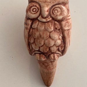Vintage Ceramic Owl Plant Watering Spike Retro 1970s Terracotta Glazed Watering Cone Boho Indoor Garden Planter Accessory Unique Plant Lover