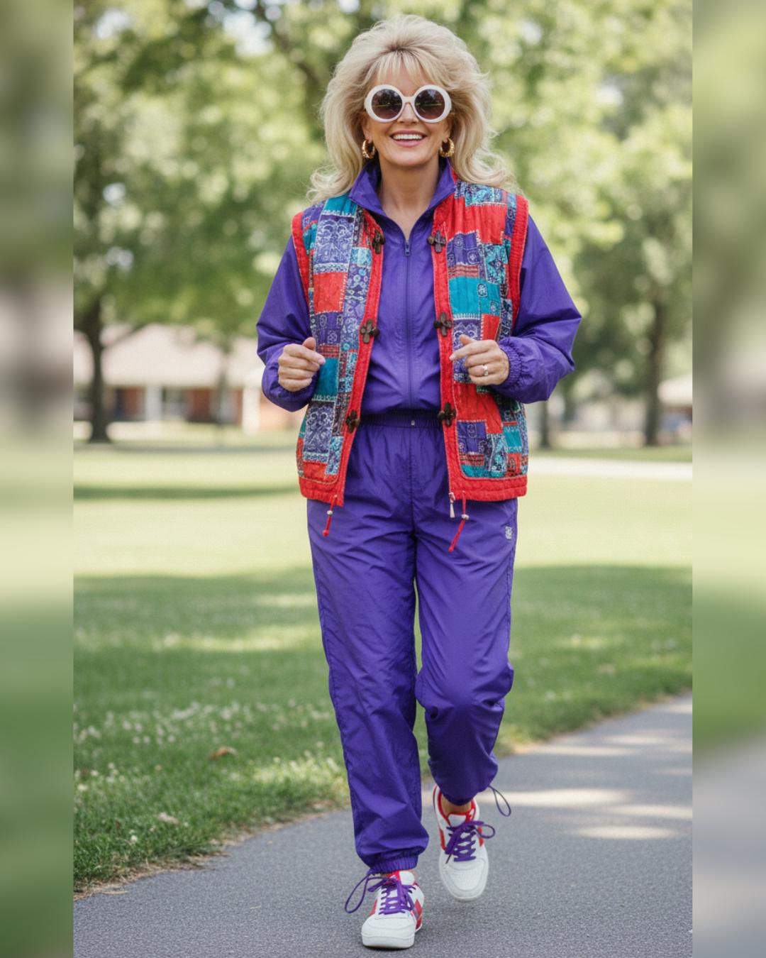 80er Jahre Trainingsanzug Set Für Paare – Retro Windbreaker Mit Zubehör, Unisex