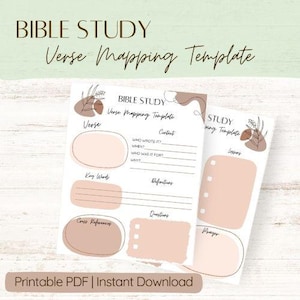 Bible Verse Mapping Template | Bible Study | Scripture Mapping | Printable | Digital Download