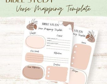 Bible Verse Mapping Template | Bible Study | Scripture Mapping | Printable | Digital Download