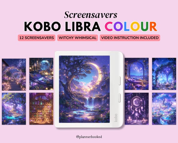 Kobo Libra Colour Screensaver, Whimsical Wallpaper, Witchy Wallpaper, Forest Wallpaper, Kindle Screensaver, Book Lover Gift, Reading Journal
