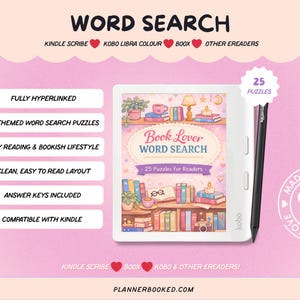Word Search Puzzle Book for Kobo Libra Colour & Kindle Scribe – 25 Digital Puzzles