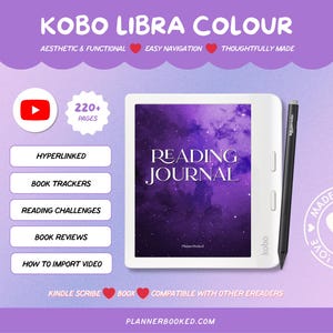 Kobo Libra Färgläsdagbok & Bokspårare | Digital Läsplanerare