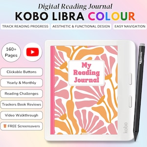 Kobo Libra Colour Journal, Digital Reading Planner, Book Tracker, TBR List, Reading Log, Journal Template, Book Lovers