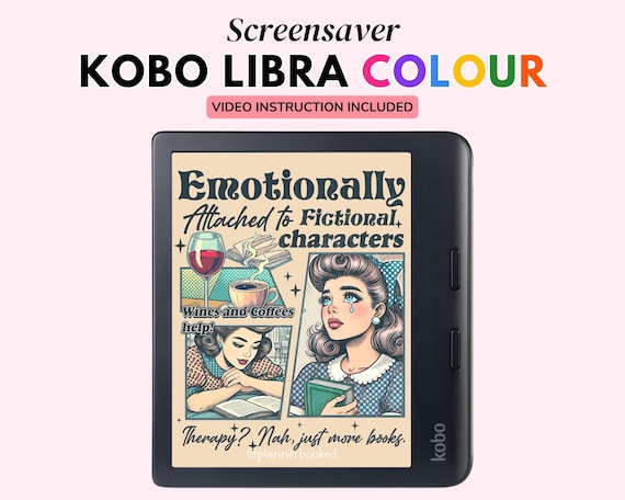 Kobo Libra Colour, Born to Read Forced to Work Screensaver, Kobo