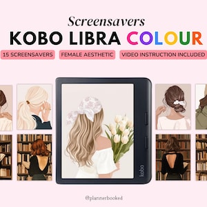 Kobo Libra Colour, Kobo Lock Screen, Kobo Screensaver, Kobo Clara Colour, Book Lover Gift, Kobo Wallpaper, Gift for Her, Pinterest Girl