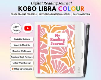 Kobo Libra Colour Reading Journal, Book Tracker, Reading Tracker, Book Review Journal, Reading Log, Book Review Template, Reading Gifts TBR