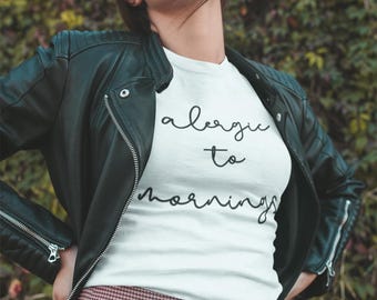 Allergic to Mornings Statement Tee, Funny Sarcasm Coffee Lover Shirt