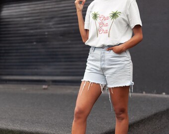 Cha Cha Palm Trees Tee, Summer Tropical Beach Party Shirt