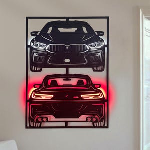 Car Guy Gift - Men Cave Decor - Wall Art For Men, Garage Decor, Custom Car Silhouette, Custom Car Decor, Car Gifts For Him, Vehicle Wall Art