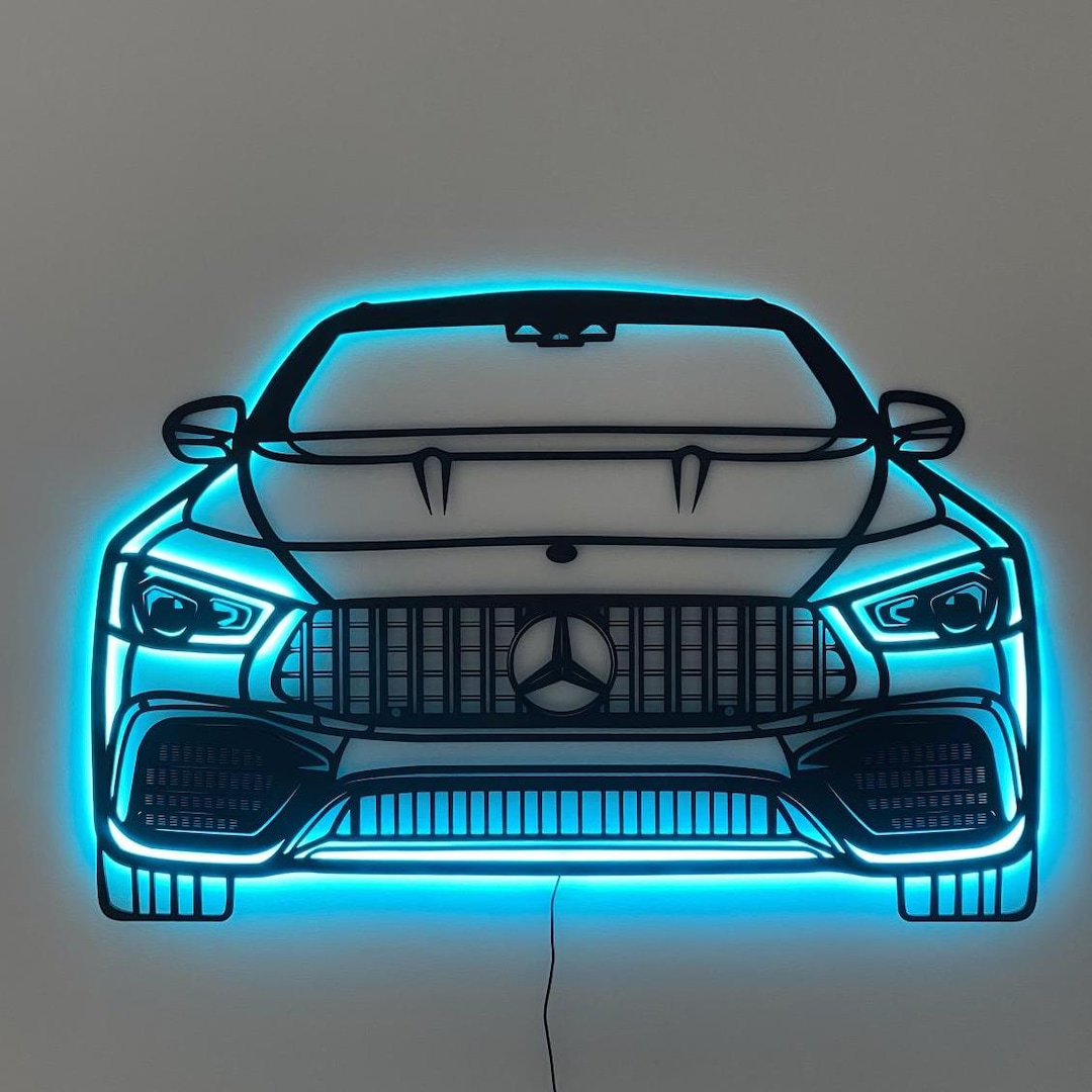 Custom LED Garage Sign: Mercedes Benz Wood Car Silhouette Wall Art - Etsy