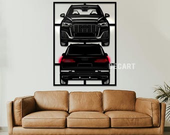 Wooden Car Wall Art with LED – Custom Auto Silhouette Sign – Black Friday Gift for Car Enthusiasts – 3D Garage Decor for Him or Man Cave