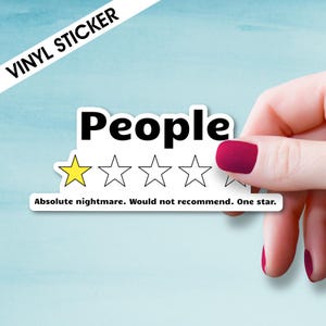 People One Star Rating Sticker, Vinyl Sticker, Vinyl Decal, Computer Decal, Waterproof Sticker, Funny Laptop Sticker