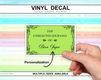 Personalized Journal Sticker in Light Green, Inspired by Emma M. Lion | Gift for Readers, Custom Journal Label