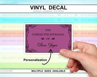 Personalized Journal Sticker in Purple, Inspired by Emma M. Lion | Gift for Readers, Custom Journal Label