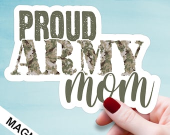 Imán «Orgullosa mamá de un militar», imán militar camuflado, imán militar troquelado, imán para nevera «Mamá de un militar», regalo para mamá, regalo militar, regalo para mamá de un militar