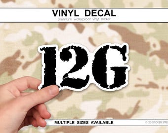 Pegatina del Ejército 12G, Calcomanía de Especialista en Canteras, Calcomanía MOS del Ejército 12 Golf, MOS de Ingeniería del Ejército