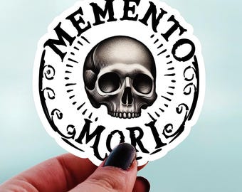 Autocollant Memento Mori, Autocollant Souviens-toi que tu dois mourir, Autocollant Souviens-toi de la mort, Autocollant pour ordinateur, Autocollant latin, Autocollant stoïque
