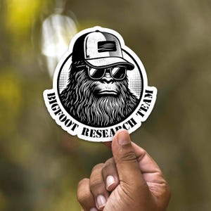 Bigfoot Research Team Sticker, Vinyl Sticker, Funny Sasquatch Sticker, Vinyl Decal, Computer Decal, Water Bottle Sticker, Laptop Sticker