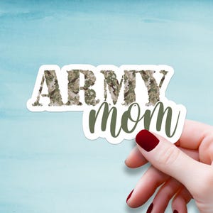 Army Mom Sticker, Vinyl Sticker, Camo Army Sticker, Army Mom Decal, Car Decal, Computer Decal, Gift for Mom, Military Gift, Army Decal