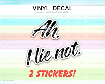 Pegatina "No miento. + Pegatina "Ah./ Cita literaria, regalo para lectores", vinilo impermeable