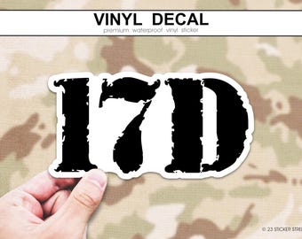 Pegatina MOS 17D del Ejército para Oficial Desarrollador de Capacidades Cibernéticas, Calcomanía 17 Delta, Desarrollador de Software Militar, Regalo para Programador de la Rama Cibernética