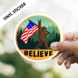 Rock On Sasquatch Sticker, Squatch Vinyl Sticker, Vinyl Sticker, Funny Sasquatch Sticker, Vinyl Decal, Computer Decal