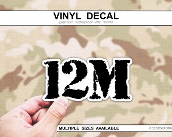 12M Army Firefighter Sticker, Army 12M MOS Decal, Fire Rescue Soldier Gift, Basic Training Graduation Gift