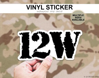 12W Whiskey Soldier Sticker, Army Construction Engineer, Combat Engineer, Engineer Troop Decal, Military Sticker, Soldier Appreciation Gift