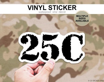 Army 25C Sticker, Radio Operator Maintainer MOS Military Sticker, 25 Charlie Sticker, Army Vinyl Decal, Military Communications