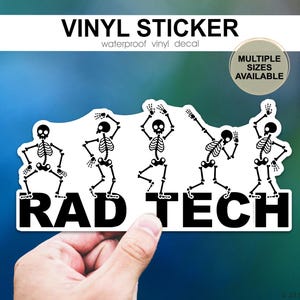 Rad Tech Sticker, Funny Skeleton Radiology Sticker, Radiologic Technologist Sticker, X-Ray Tech Gift for Radiologic Technologist