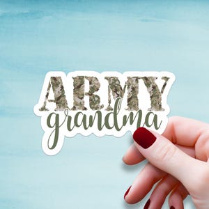 Army Grandma Sticker, Vinyl Sticker, Camo Army Sticker, Army Grandma Decal, Car Decal, Computer Decal, Gift for Grandma, Military Gift