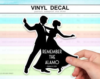 Remember the Alamo Sticker with Dancing Silhouettes | Literary Gift for Readers, Book Club Favors, Waterproof Vinyl Decal