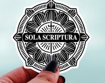 Pegatina "Sola Scriptura", "Solo la Escritura", "Latín", "Calcomanía para computadora Sola", "Religioso", "Fe", "Espiritual", "Biblia", "Cristianismo"