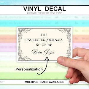Personalized Journal Sticker Inspired by Emma M. Lion | Gift for Readers, Custom Journal Label