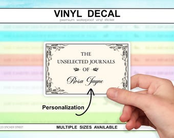 Pegatina de diario personalizada inspirada en Emma M. Lion / Regalo para lectores, etiqueta de diario personalizada